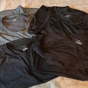 Tek Gear Women's Set of Workout Tees - Black and Gray, Size XL